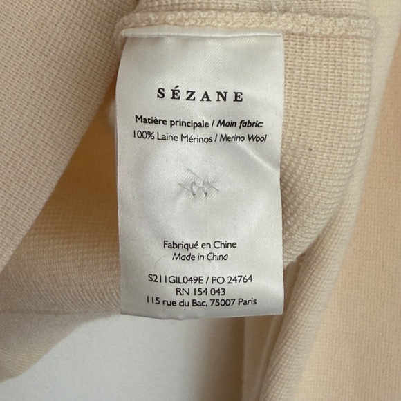 Sezane Betty Cardigan in Cream - Picture 7 of 9